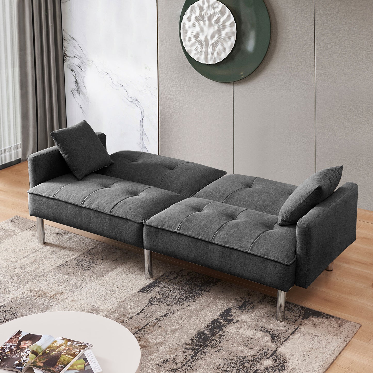 Tonopah 85" Tufted Futon Convertible Sleeper Sofa