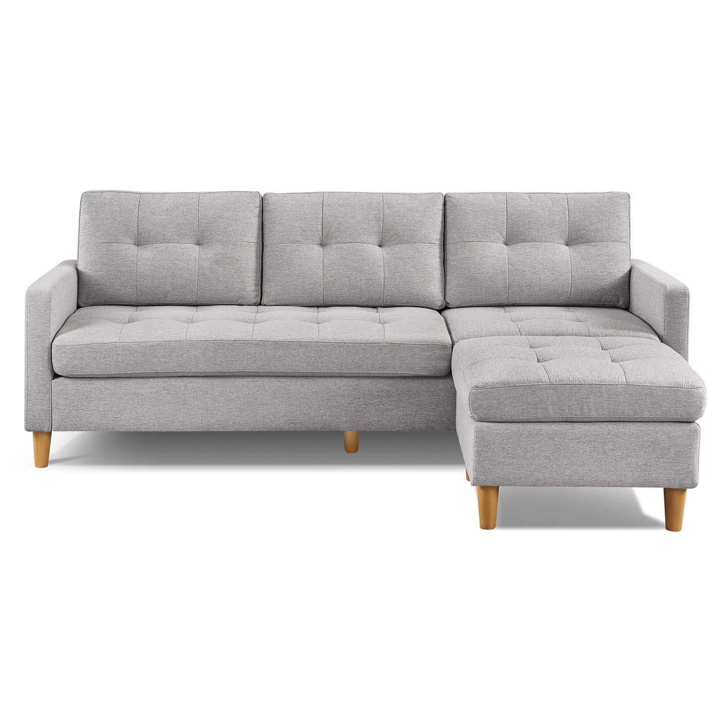 Stagecoach 87" 2 Piece Upholstered Tufted Reversible Sectional with Ottoman