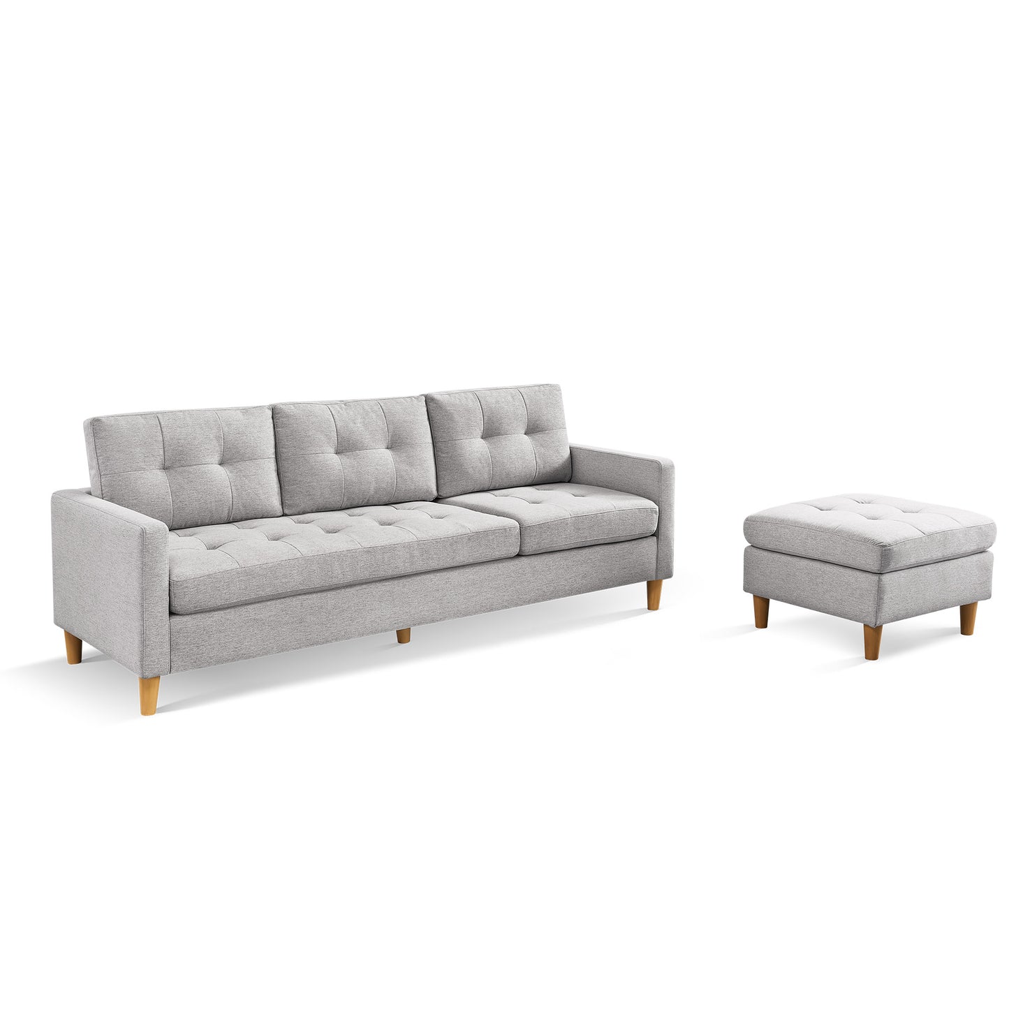 Stagecoach 87" 2 Piece Upholstered Tufted Reversible Sectional with Ottoman